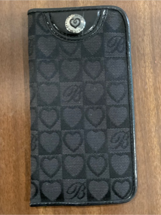 Brighton Accessories - Brighton Black Logo Metal Heart pattern Eyeglasses Sunglasses Soft Case Fabric
